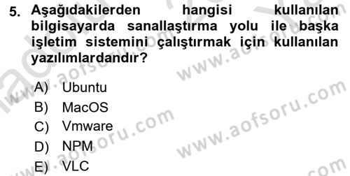 Unix Sistem Yönetimi Dersi 2024 - 2025 Yılı Yaz Okulu Sınav Soruları 5. Soru