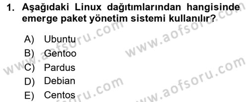 Unix Sistem Yönetimi Dersi 2025 - 2026 Yılı (Final) Dönem Sonu Sınav Soruları 1. Soru