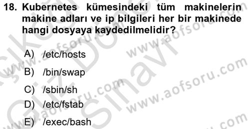 Unix Sistem Yönetimi Dersi 2025 - 2026 Yılı (Final) Dönem Sonu Sınav Soruları 18. Soru