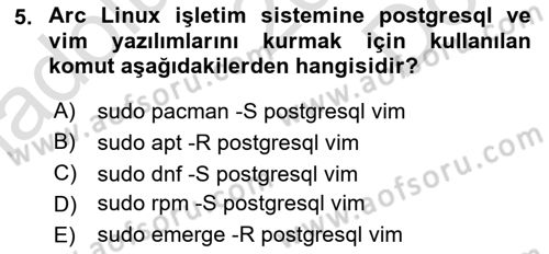 Unix Sistem Yönetimi Dersi 2025 - 2026 Yılı (Final) Dönem Sonu Sınav Soruları 5. Soru