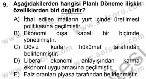 Bankacılık Ve Sigortacılığa Giriş Dersi 2012 - 2013 Yılı (Vize) Ara Sınav Soruları 9. Soru