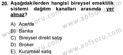Bankacılık Ve Sigortacılığa Giriş Dersi 2013 - 2014 Yılı (Final) Dönem Sonu Sınav Soruları 20. Soru