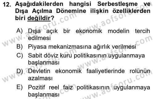 Bankacılık Ve Sigortacılığa Giriş Dersi 2015 - 2016 Yılı (Vize) Ara Sınavı 12. Soru