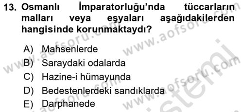 Bankacılık Ve Sigortacılığa Giriş Dersi Ara Sınavı Deneme Sınav Soruları 13. Soru