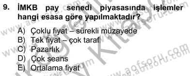 Bankacılık Hizmet Ürünleri Dersi 2012 - 2013 Yılı (Vize) Ara Sınav Soruları 9. Soru