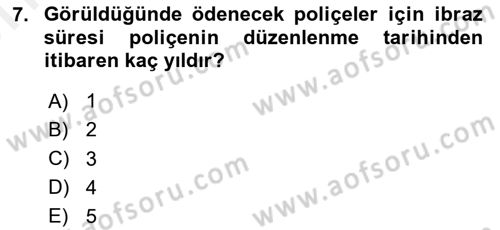 Bankacılık Hizmet Ürünleri Dersi 2017 - 2018 Yılı (Vize) Ara Sınav Soruları 7. Soru