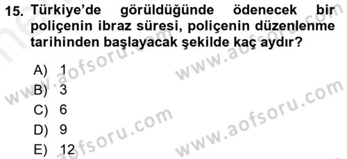 Bankacılık Hizmet Ürünleri Dersi 2018 - 2019 Yılı (Vize) Ara Sınav Soruları 15. Soru