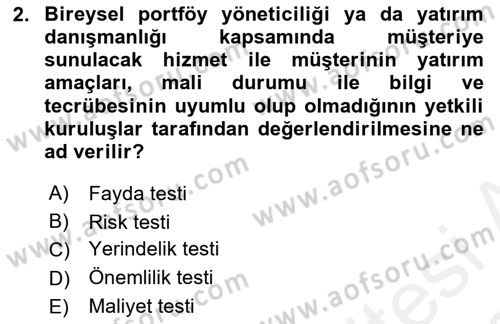 Bankacılık Hizmet Ürünleri Dersi 2018 - 2019 Yılı (Vize) Ara Sınav Soruları 2. Soru