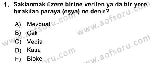 Bankacılık Hizmet Ürünleri Dersi 2020 - 2021 Yılı Yaz Okulu Sınav Soruları 1. Soru
