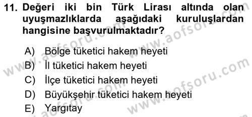 Bankacılık Hizmet Ürünleri Dersi 2021 - 2022 Yılı (Final) Dönem Sonu Sınav Soruları 11. Soru