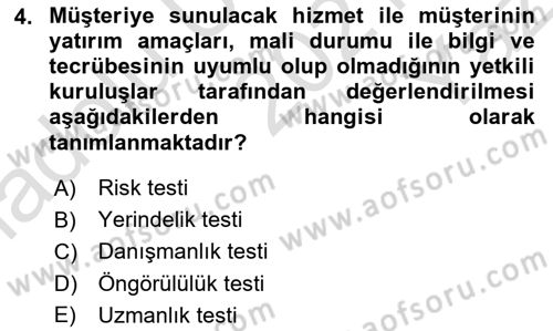 Bankacılık Hizmet Ürünleri Dersi 2021 - 2022 Yılı Yaz Okulu Sınav Soruları 4. Soru