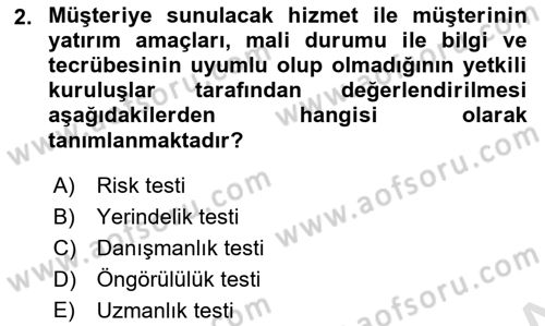 Bankacılık Hizmet Ürünleri Dersi 2023 - 2024 Yılı (Vize) Ara Sınav Soruları 2. Soru