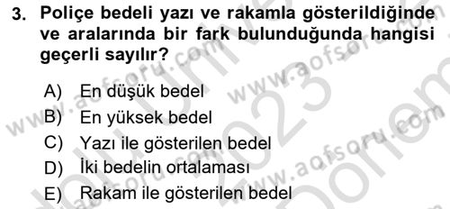 Bankacılık Hizmet Ürünleri Dersi 2023 - 2024 Yılı (Final) Dönem Sonu Sınav Soruları 3. Soru