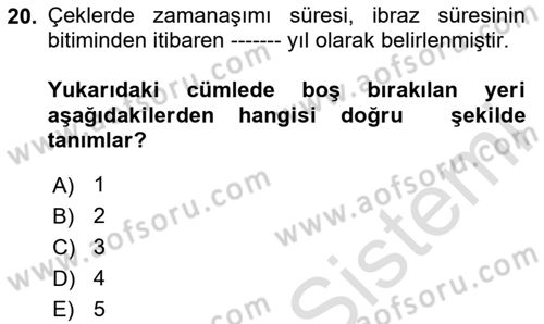 Bankacılık Hizmet Ürünleri Dersi 2024 - 2025 Yılı (Vize) Ara Sınav Soruları 20. Soru
