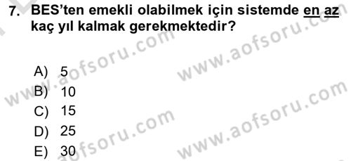 Bankacılık Hizmet Ürünleri Dersi 2024 - 2025 Yılı (Final) Dönem Sonu Sınav Soruları 7. Soru