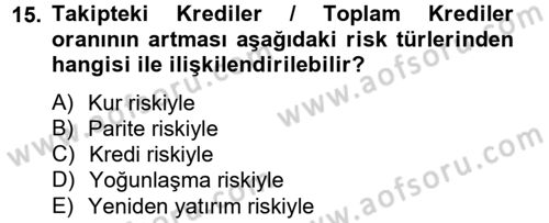 Bankaların Yönetimi Ve Denetimi Dersi Ara Sınavı Deneme Sınav Soruları 15. Soru