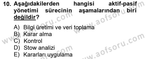 Bankaların Yönetimi Ve Denetimi Dersi 2012 - 2013 Yılı (Final) Dönem Sonu Sınav Soruları 10. Soru