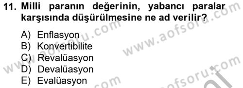 Bankaların Yönetimi Ve Denetimi Dersi 2012 - 2013 Yılı (Final) Dönem Sonu Sınav Soruları 11. Soru