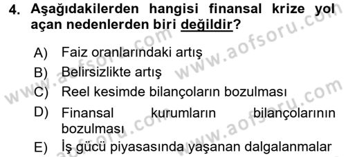 Bankaların Yönetimi Ve Denetimi Dersi 2016 - 2017 Yılı (Vize) Ara Sınav Soruları 4. Soru