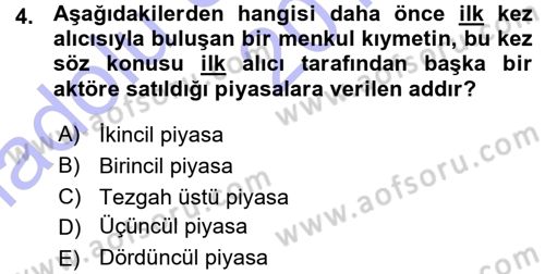 Bankalarda Kredi Yönetimi Dersi 2015 - 2016 Yılı (Vize) Ara Sınavı 4. Soru