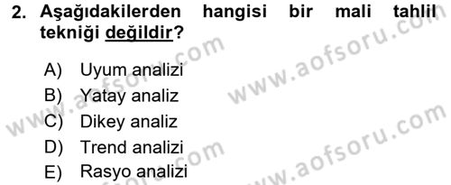 Bankalarda Kredi Yönetimi Dersi 2015 - 2016 Yılı Tek Ders Sınav Soruları 2. Soru