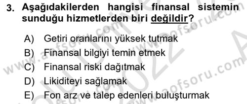 Bankalarda Kredi Yönetimi Dersi 2022 - 2023 Yılı (Vize) Ara Sınav Soruları 3. Soru