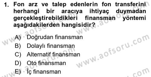 Bankalarda Kredi Yönetimi Dersi 2022 - 2023 Yılı (Final) Dönem Sonu Sınav Soruları 1. Soru