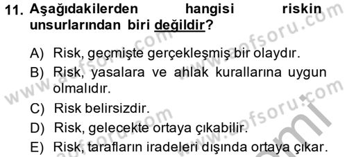 Banka Ve Sigorta Muhasebesi Dersi 2013 - 2014 Yılı (Final) Dönem Sonu Sınav Soruları 11. Soru