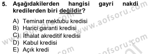 Banka Ve Sigorta Muhasebesi Dersi 2014 - 2015 Yılı Tek Ders Sınav Soruları 5. Soru