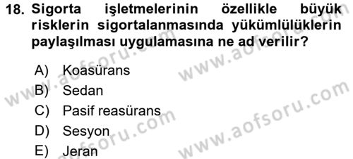 Banka Ve Sigorta Muhasebesi Dersi 2015 - 2016 Yılı (Final) Dönem Sonu Sınav Soruları 18. Soru