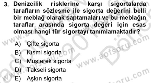 Banka Ve Sigorta Muhasebesi Dersi 2015 - 2016 Yılı (Final) Dönem Sonu Sınav Soruları 3. Soru