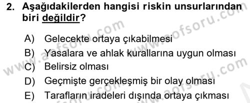 Banka Ve Sigorta Muhasebesi Dersi 2015 - 2016 Yılı Tek Ders Sınav Soruları 2. Soru