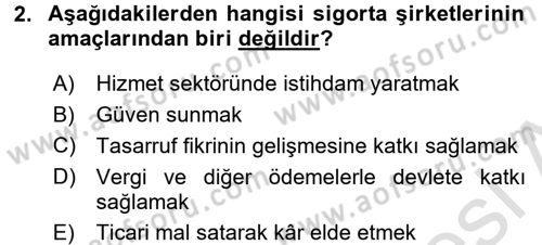 Banka Ve Sigorta Muhasebesi Dersi 2016 - 2017 Yılı (Final) Dönem Sonu Sınav Soruları 2. Soru