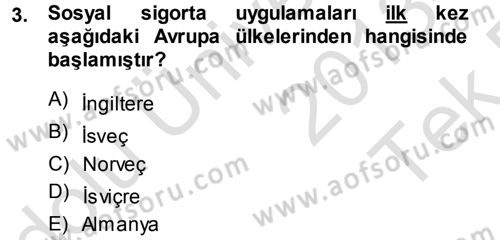 Hayat Sigortaları Ve Bireysel Emeklilik Sistemi Dersi 2013 - 2014 Yılı Tek Ders Sınav Soruları 3. Soru