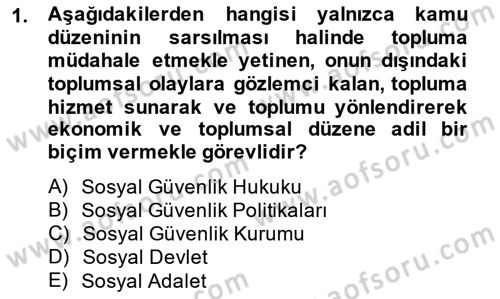 Hayat Sigortaları Ve Bireysel Emeklilik Sistemi Dersi 2014 - 2015 Yılı (Final) Dönem Sonu Sınav Soruları 1. Soru
