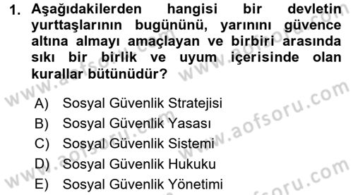 Hayat Sigortaları Ve Bireysel Emeklilik Sistemi Dersi 2015 - 2016 Yılı Tek Ders Sınav Soruları 1. Soru