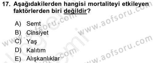 Hayat Sigortaları Ve Bireysel Emeklilik Sistemi Dersi 2015 - 2016 Yılı Tek Ders Sınav Soruları 17. Soru