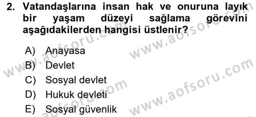 Hayat Sigortaları Ve Bireysel Emeklilik Sistemi Dersi 2016 - 2017 Yılı (Vize) Ara Sınav Soruları 2. Soru