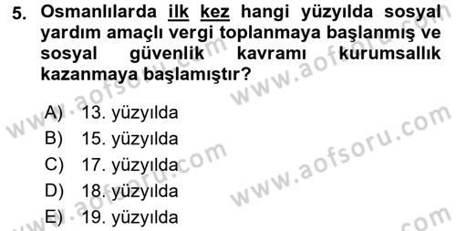 Hayat Sigortaları Ve Bireysel Emeklilik Sistemi Dersi 2016 - 2017 Yılı (Vize) Ara Sınav Soruları 5. Soru