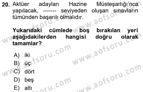 Hayat Sigortaları Ve Bireysel Emeklilik Sistemi Dersi 2024 - 2025 Yılı (Vize) Ara Sınav Soruları 20. Soru