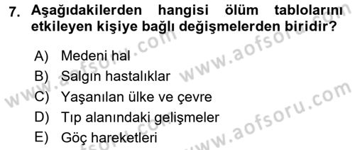 Hayat Sigortaları Ve Bireysel Emeklilik Sistemi Dersi 2024 - 2025 Yılı (Final) Dönem Sonu Sınav Soruları 7. Soru