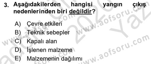 Hayat Dışı Sigortalar Dersi 2020 - 2021 Yılı Yaz Okulu Sınav Soruları 3. Soru