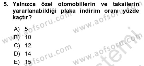Hayat Dışı Sigortalar Dersi 2020 - 2021 Yılı Yaz Okulu Sınav Soruları 5. Soru
