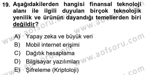 Hayat Dışı Sigortalar Dersi 2021 - 2022 Yılı Yaz Okulu Sınav Soruları 19. Soru