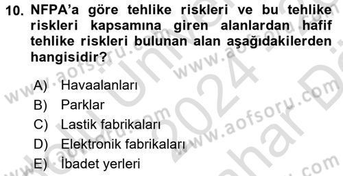 Hayat Dışı Sigortalar Dersi 2024 - 2025 Yılı (Vize) Ara Sınav Soruları 10. Soru