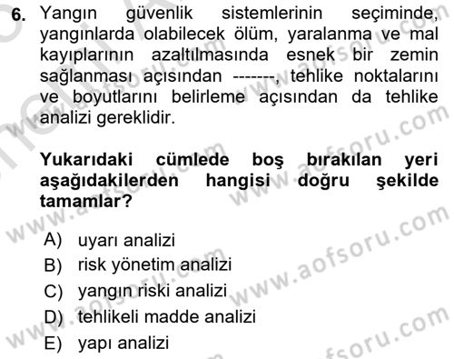 Hayat Dışı Sigortalar Dersi 2024 - 2025 Yılı (Vize) Ara Sınav Soruları 6. Soru