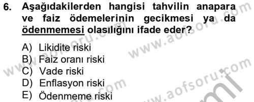 Portföy Yönetimi Dersi 2012 - 2013 Yılı (Vize) Ara Sınav Soruları 6. Soru