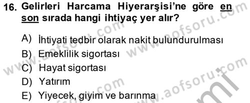 Portföy Yönetimi Dersi 2014 - 2015 Yılı (Vize) Ara Sınav Soruları 16. Soru