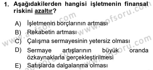 Portföy Yönetimi Dersi 2017 - 2018 Yılı 3 Ders Sınav Soruları 1. Soru