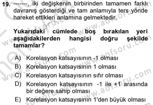Portföy Yönetimi Dersi 2021 - 2022 Yılı (Vize) Ara Sınav Soruları 19. Soru
